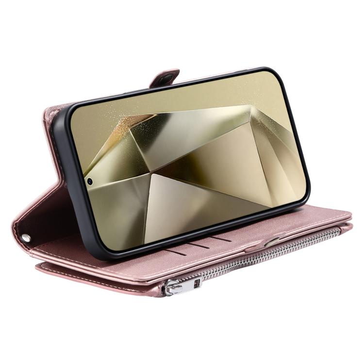 For Samsung Galaxy A17 5G Leather Stitching Multi-card Slot Zipper Phone Case