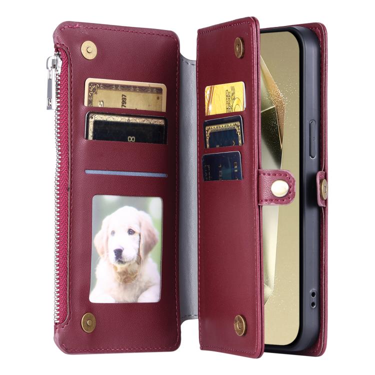 For Samsung Galaxy A17 5G Leather Stitching Multi-card Slot Zipper Phone Case