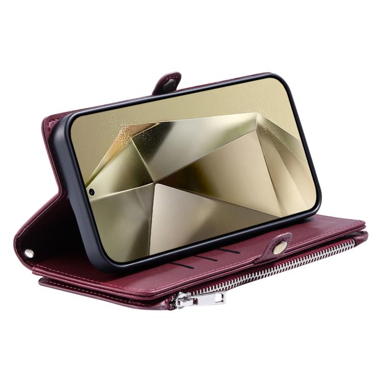 For Samsung Galaxy A17 5G Leather Stitching Multi-card Slot Zipper Phone Case