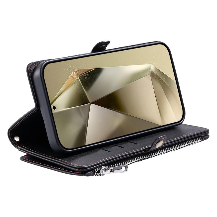 For Samsung Galaxy A17 5G Leather Stitching Multi-card Slot Zipper Phone Case