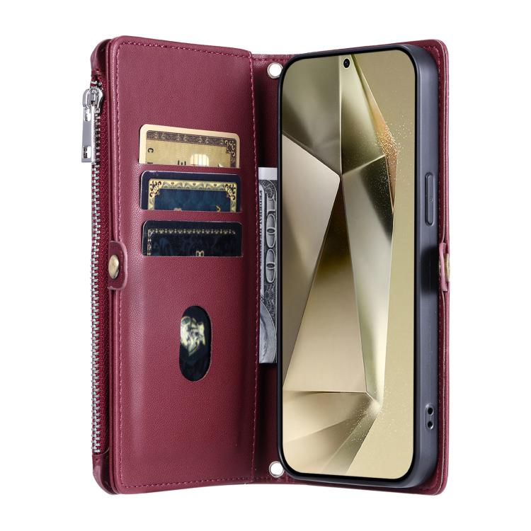 For Samsung Galaxy A37 5G Leather Stitching Multi-card Slot Zipper Phone Case