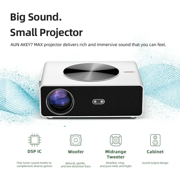 AUN AKEY7 MAX 1920x1080P HD Android LCD Projector US Plug - White