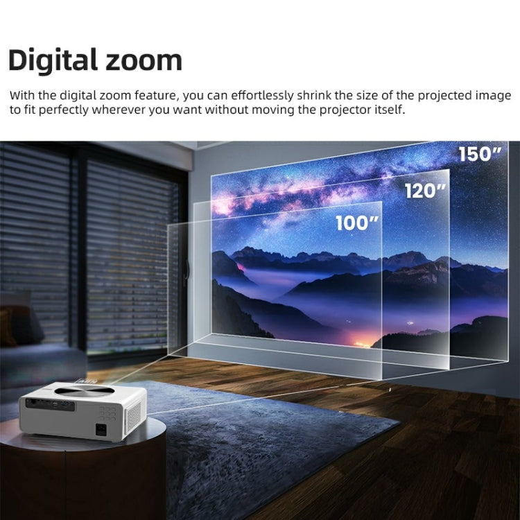 AUN AKEY7 MAX 1920x1080P HD Android LCD Projector US Plug - White