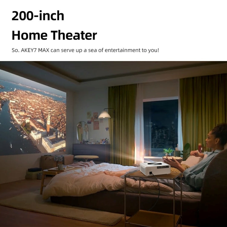 AUN AKEY7 MAX 1920x1080P HD Android LCD Projector US Plug - White
