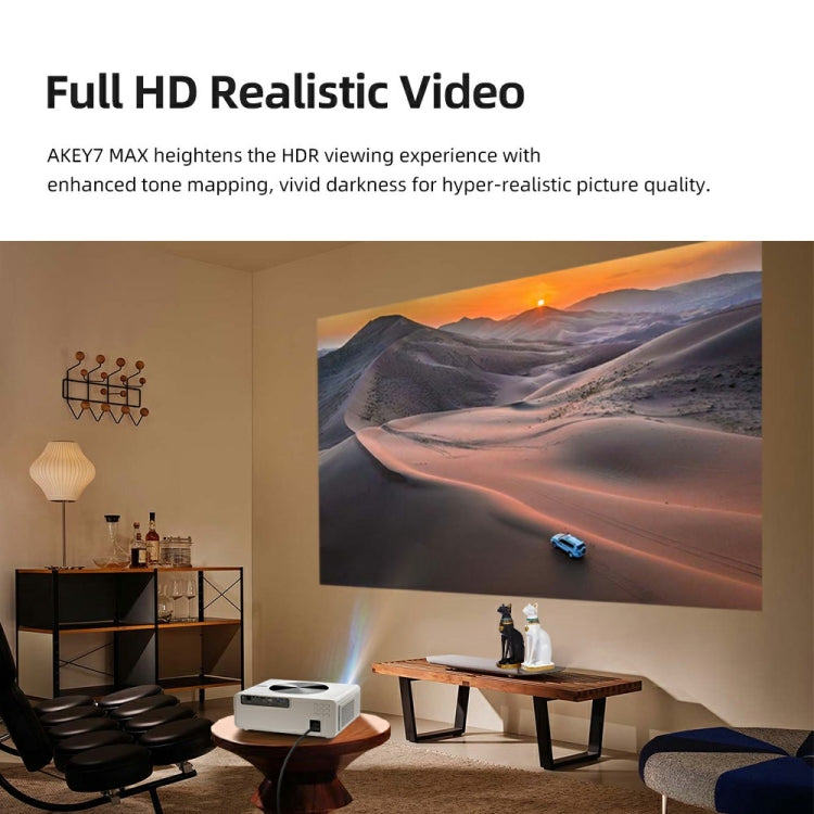 AUN AKEY7 MAX 1920x1080P HD Android LCD Projector US Plug - White