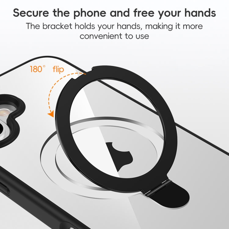 For iPhone 15 Pro Max High Transparency MagSafe Holder Phone Case