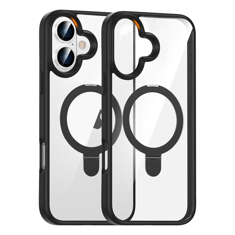 For iPhone 16 High Transparency MagSafe Holder Phone Case