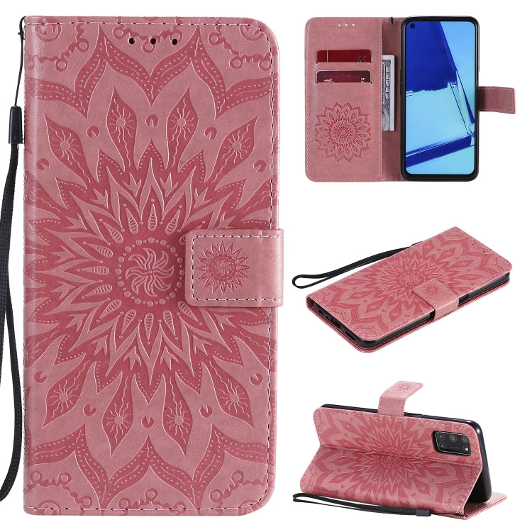 For OPPO A52 / A72 / A92 Sun Embossing Pattern Horizontal Flip Leather Case with Card Slot & Holder & Wallet & Lanyard