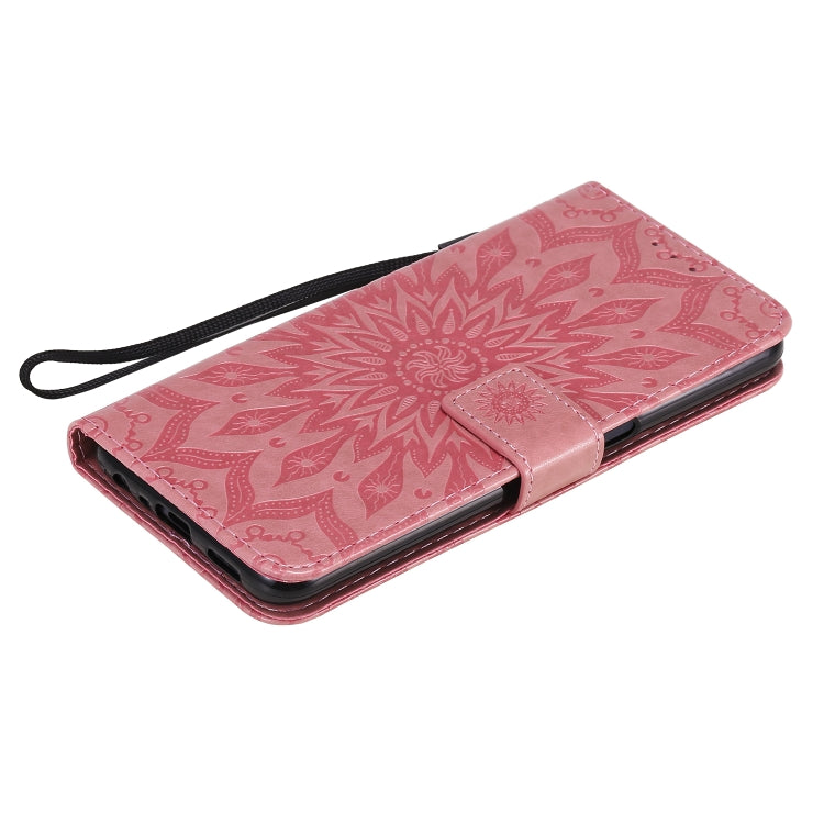 For OPPO A52 / A72 / A92 Sun Embossing Pattern Horizontal Flip Leather Case with Card Slot & Holder & Wallet & Lanyard