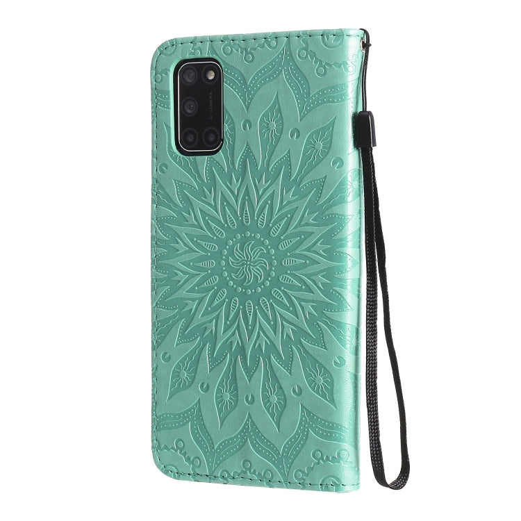 For OPPO A52 / A72 / A92 Sun Embossing Pattern Horizontal Flip Leather Case with Card Slot & Holder & Wallet & Lanyard