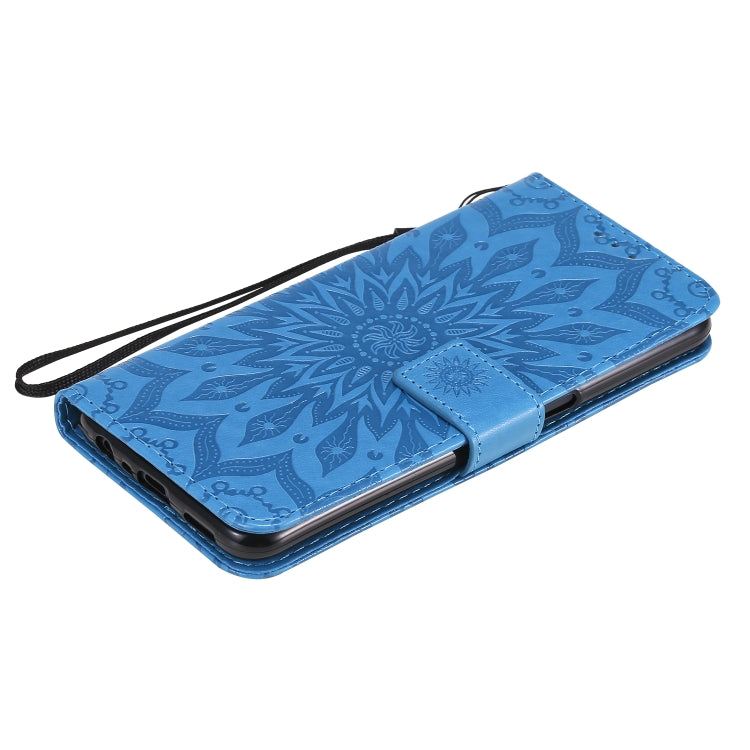 For OPPO A52 / A72 / A92 Sun Embossing Pattern Horizontal Flip Leather Case with Card Slot & Holder & Wallet & Lanyard