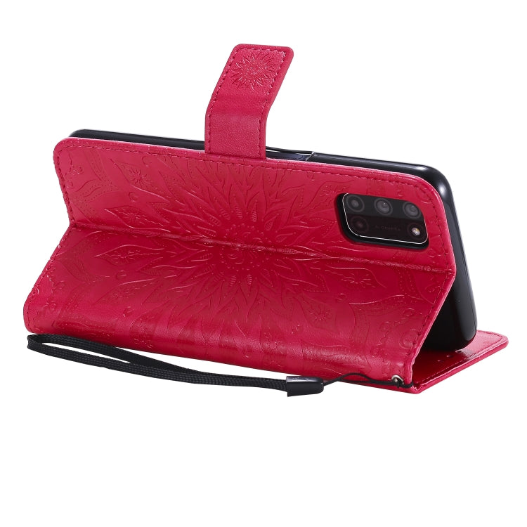 For OPPO A52 / A72 / A92 Sun Embossing Pattern Horizontal Flip Leather Case with Card Slot & Holder & Wallet & Lanyard