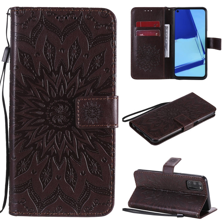 For OPPO A52 / A72 / A92 Sun Embossing Pattern Horizontal Flip Leather Case with Card Slot & Holder & Wallet & Lanyard