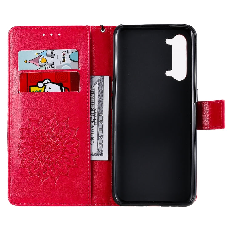 For OPPO Find X2 Lite / Reno3 5G Sun Embossing Pattern Horizontal Flip Leather Case with Card Slot & Holder & Wallet & Lanyard