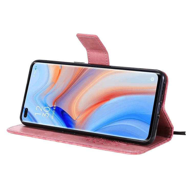 For OPPO Reno4 5G Sun Embossing Pattern Horizontal Flip Leather Case with Card Slot & Holder & Wallet & Lanyard