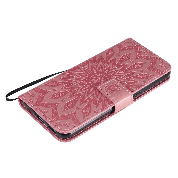 For OPPO Reno4 5G Sun Embossing Pattern Horizontal Flip Leather Case with Card Slot & Holder & Wallet & Lanyard