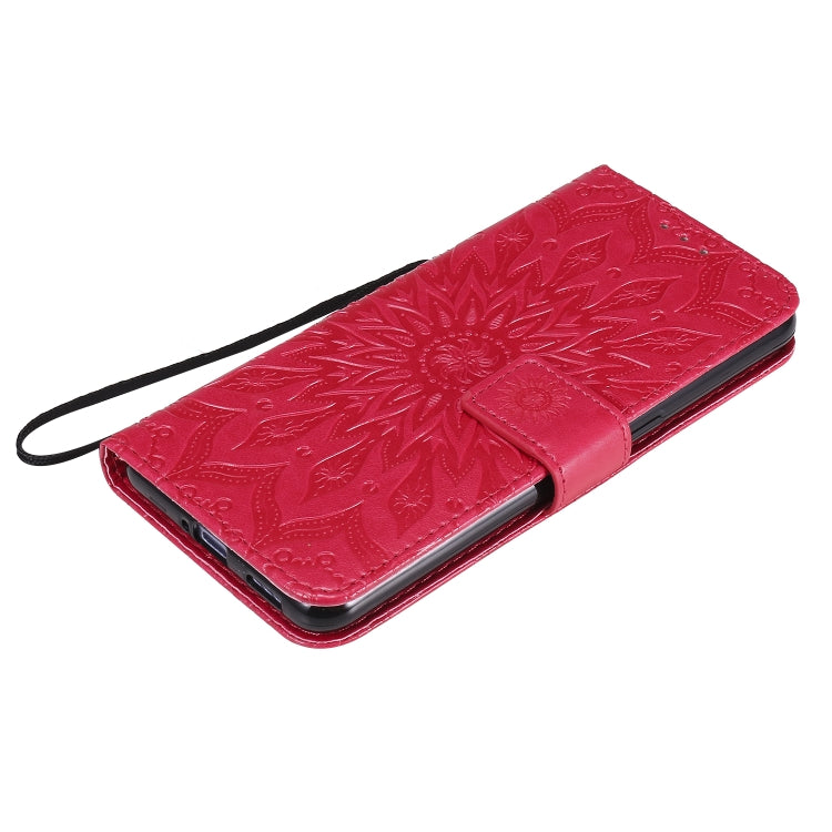 For OPPO Reno4 5G Sun Embossing Pattern Horizontal Flip Leather Case with Card Slot & Holder & Wallet & Lanyard