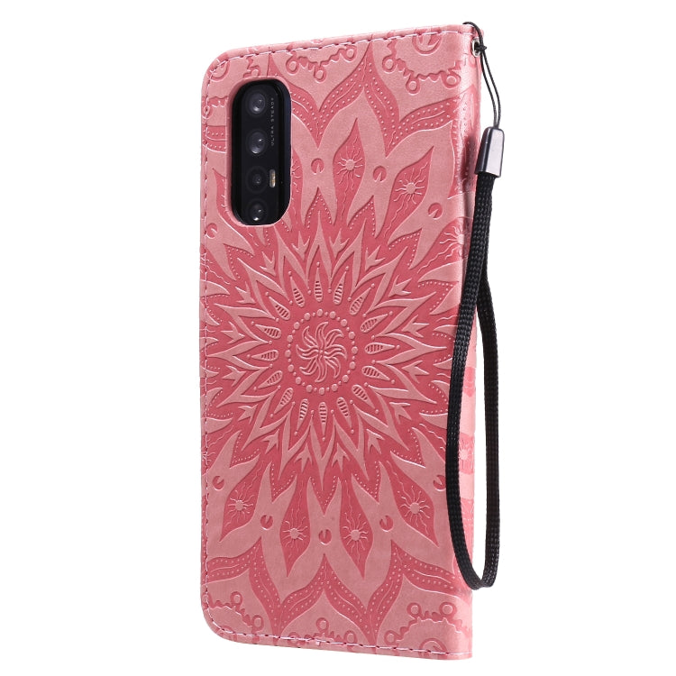 For OPPO Reno4 Pro 5G Sun Embossing Pattern Horizontal Flip Leather Case with Card Slot & Holder & Wallet & Lanyard