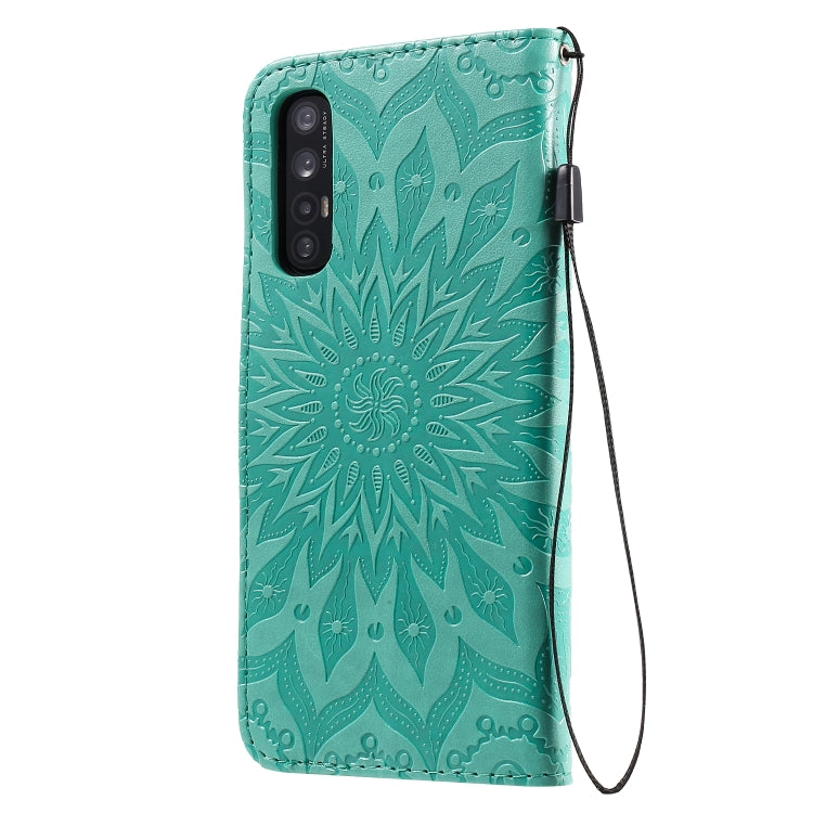 For OPPO Reno4 Pro 5G Sun Embossing Pattern Horizontal Flip Leather Case with Card Slot & Holder & Wallet & Lanyard