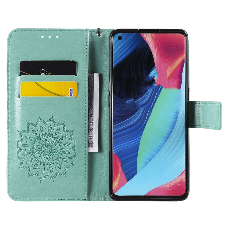For OPPO Reno4 Pro 5G Sun Embossing Pattern Horizontal Flip Leather Case with Card Slot & Holder & Wallet & Lanyard
