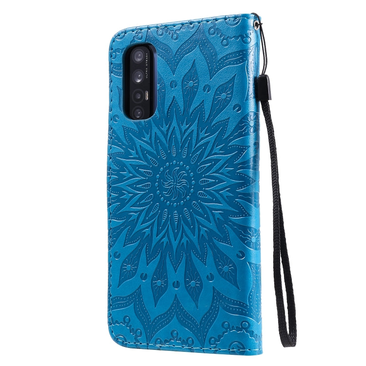 For OPPO Reno4 Pro 5G Sun Embossing Pattern Horizontal Flip Leather Case with Card Slot & Holder & Wallet & Lanyard