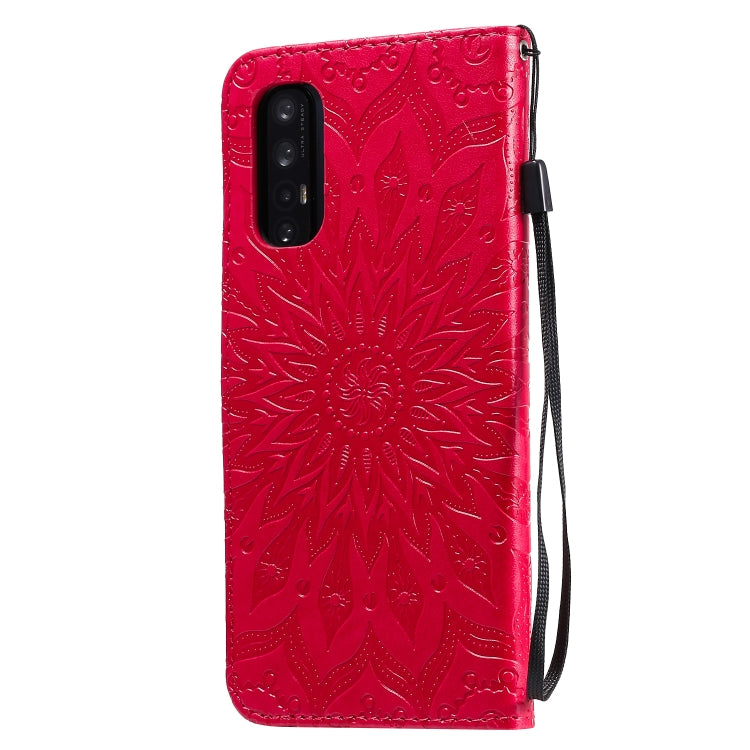 For OPPO Reno4 Pro 5G Sun Embossing Pattern Horizontal Flip Leather Case with Card Slot & Holder & Wallet & Lanyard