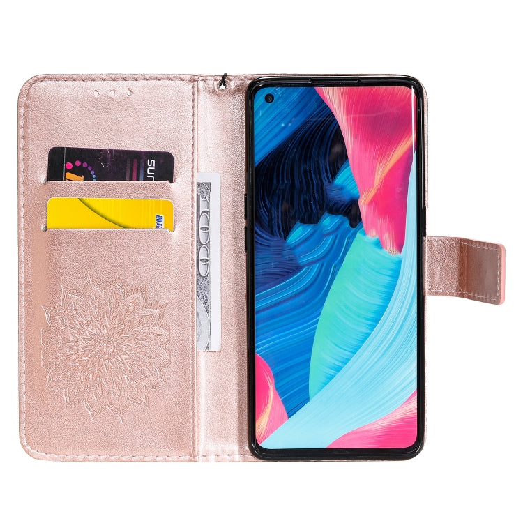 For OPPO Reno4 Pro 5G Sun Embossing Pattern Horizontal Flip Leather Case with Card Slot & Holder & Wallet & Lanyard