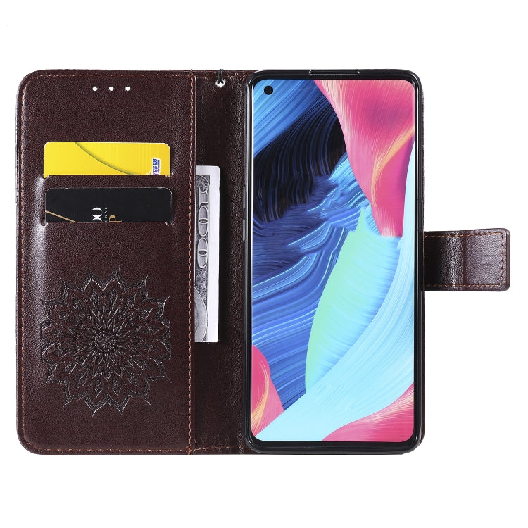 For OPPO Reno4 Pro 5G Sun Embossing Pattern Horizontal Flip Leather Case with Card Slot & Holder & Wallet & Lanyard