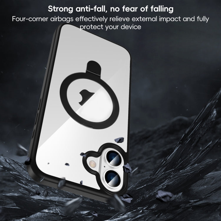 For iPhone 16 High Transparency MagSafe Holder Phone Case