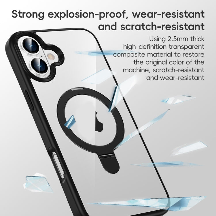 For iPhone 16 Pro Max High Transparency MagSafe Holder Phone Case