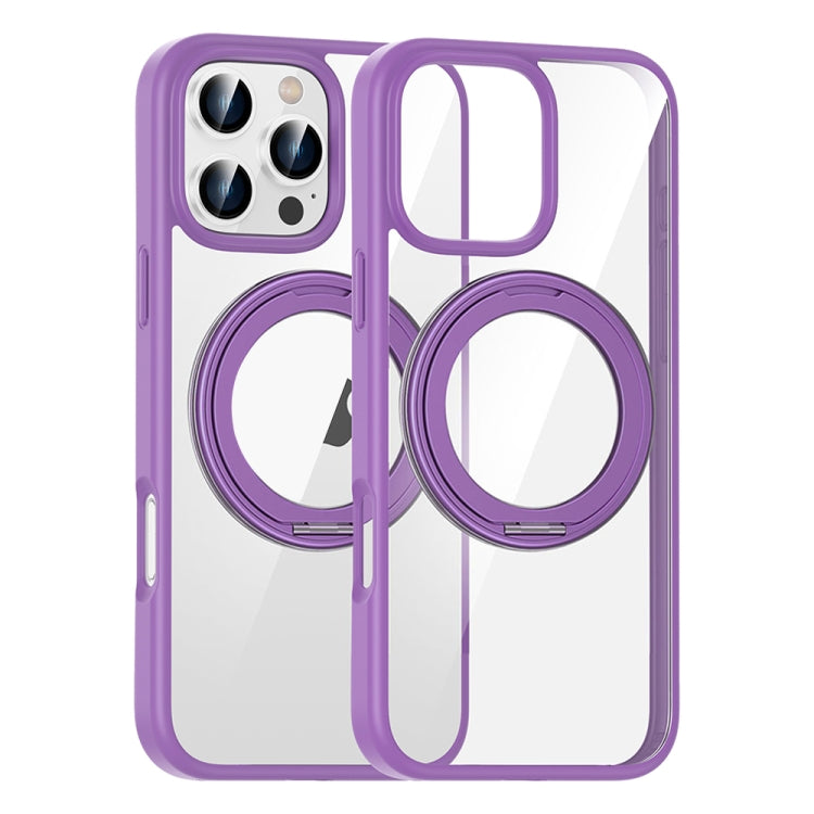 For iPhone 16 Pro Max High Transparency 360 Degree Rotating Holder MagSafe Phone Case