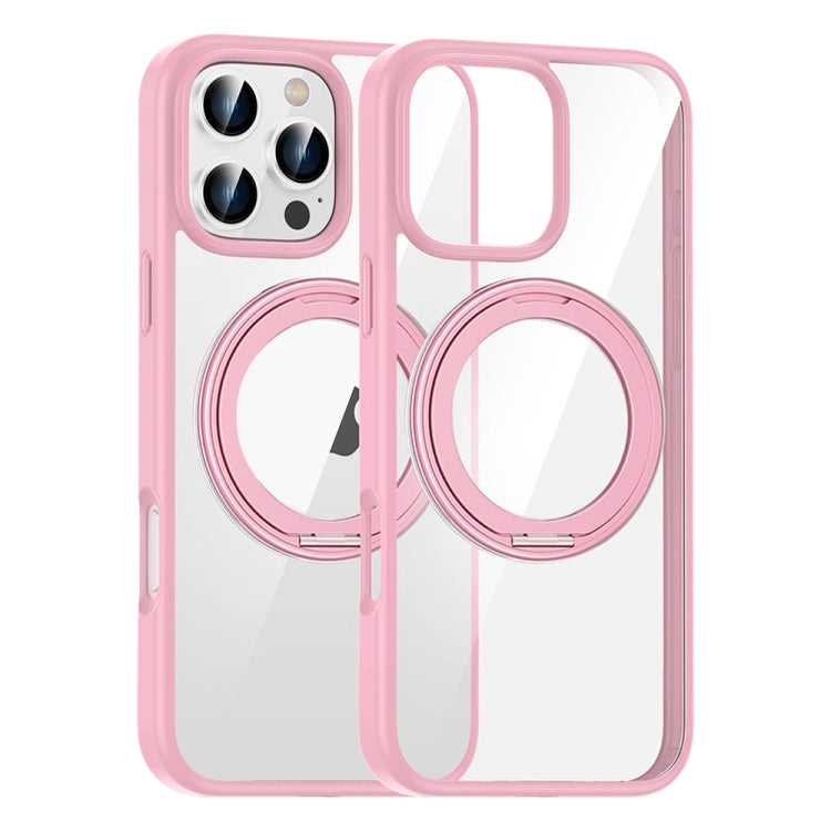 For iPhone 16 Pro Max High Transparency 360 Degree Rotating Holder MagSafe Phone Case