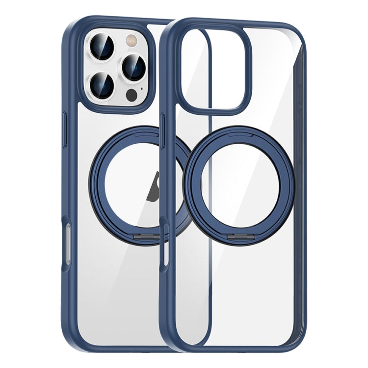 For iPhone 16 Pro High Transparency 360 Degree Rotating Holder MagSafe Phone Case