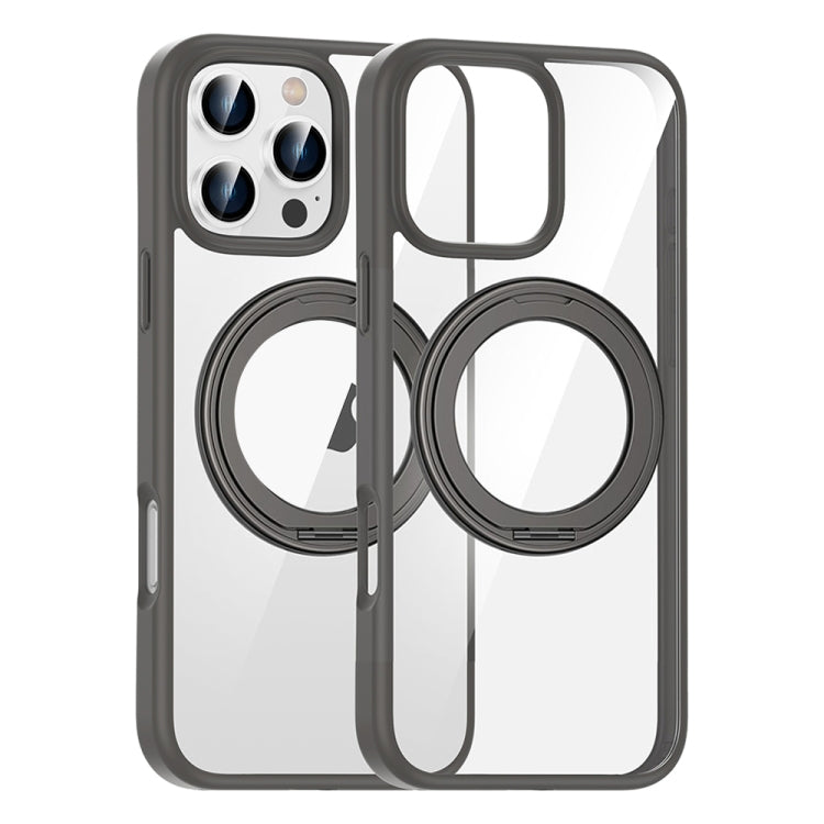 For iPhone 16 Pro High Transparency 360 Degree Rotating Holder MagSafe Phone Case