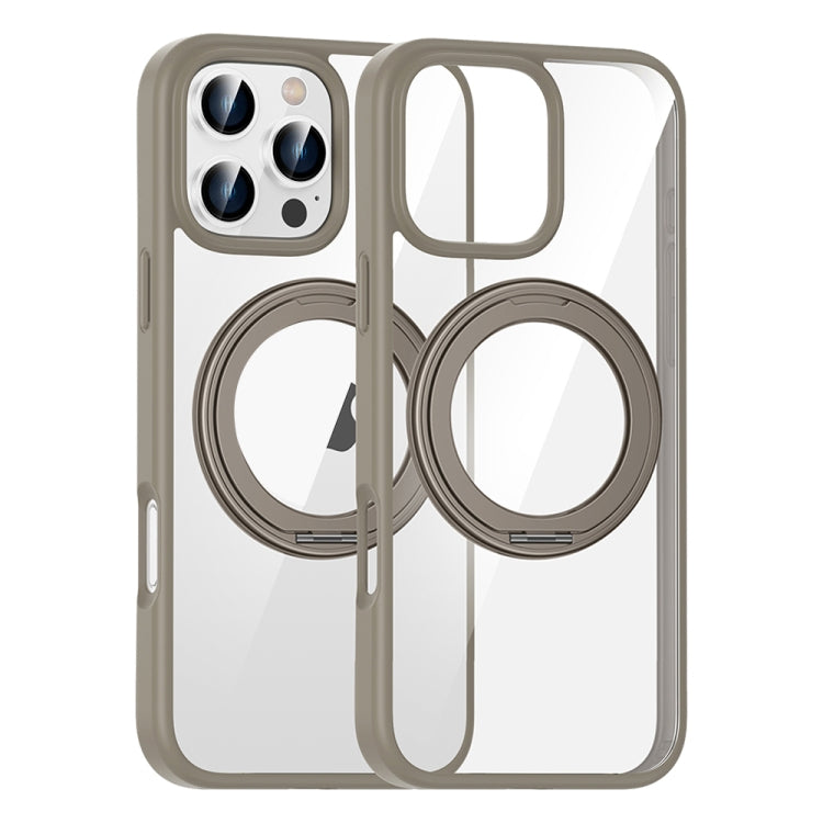 For iPhone 16 Pro High Transparency 360 Degree Rotating Holder MagSafe Phone Case