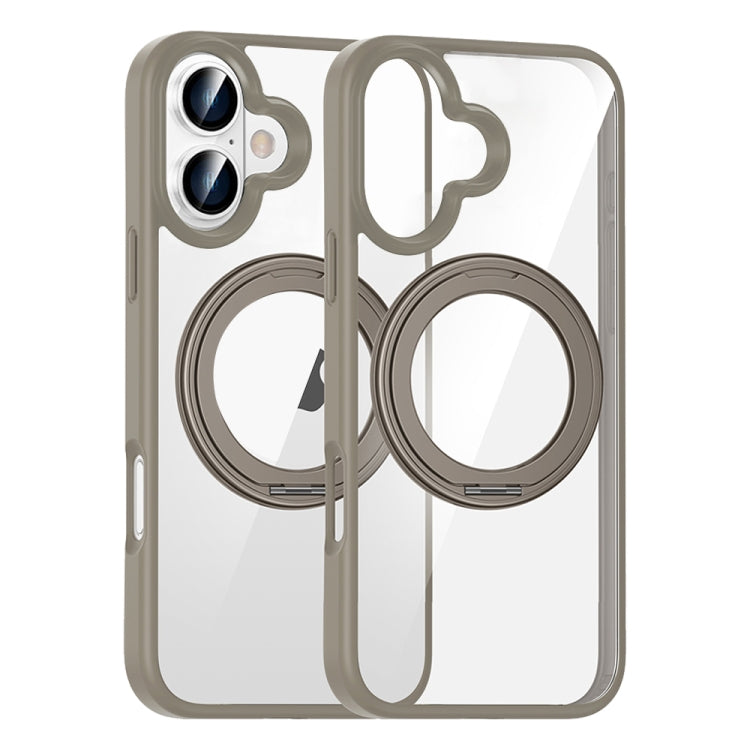 For iPhone 16 High Transparency 360 Degree Rotating Holder MagSafe Phone Case