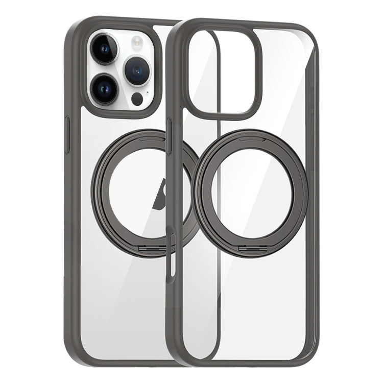 For iPhone 15 Pro Max High Transparency 360 Degree Rotating Holder MagSafe Phone Case