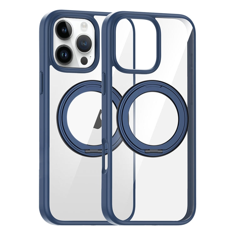 For iPhone 14 Pro Max High Transparency 360 Degree Rotating Holder MagSafe Phone Case