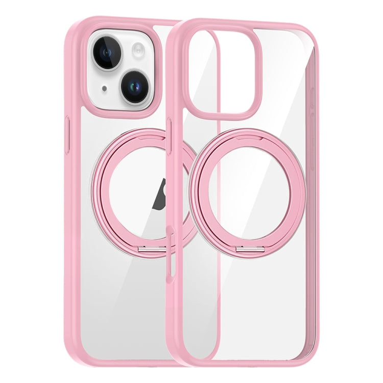 For iPhone 14 High Transparency 360 Degree Rotating Holder MagSafe Phone Case