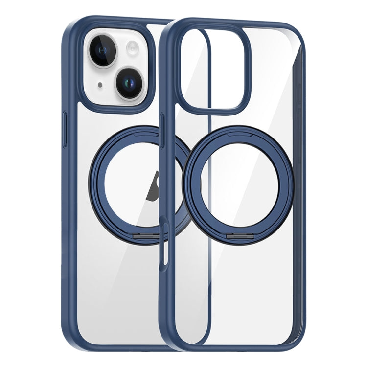 For iPhone 14 High Transparency 360 Degree Rotating Holder MagSafe Phone Case