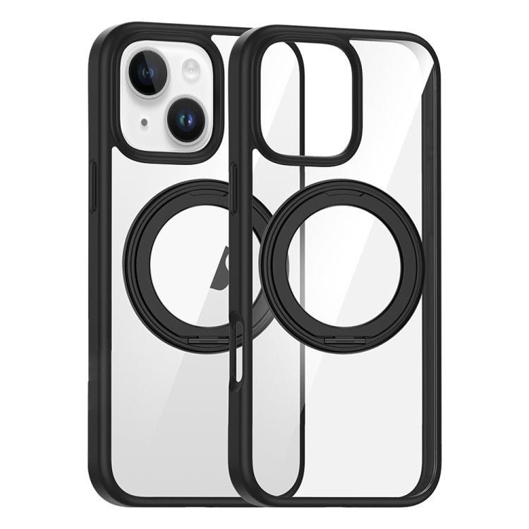 For iPhone 13 High Transparency 360 Degree Rotating Holder MagSafe Phone Case