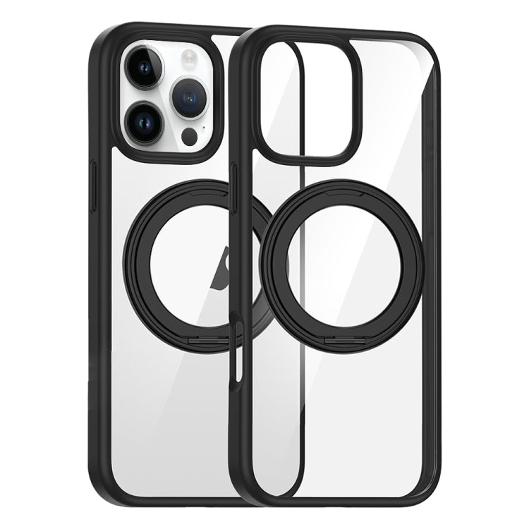 For iPhone 12 Pro High Transparency 360 Degree Rotating Holder MagSafe Phone Case