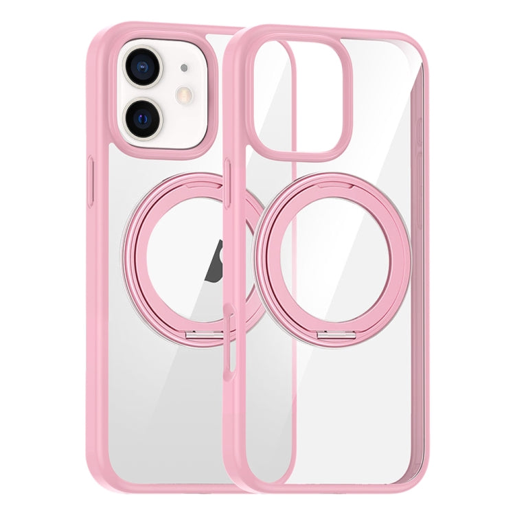 For iPhone 12 High Transparency 360 Degree Rotating Holder MagSafe Phone Case