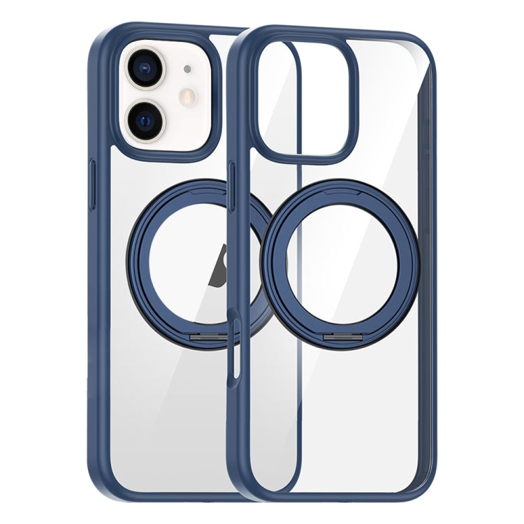 For iPhone 12 High Transparency 360 Degree Rotating Holder MagSafe Phone Case