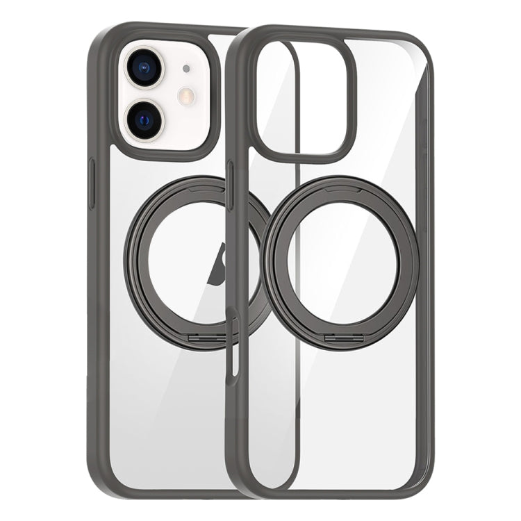 For iPhone 12 High Transparency 360 Degree Rotating Holder MagSafe Phone Case