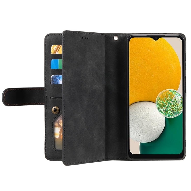For Samsung Galaxy A36 Nine Card Zipper Bag Leather Phone Case with Lanyard