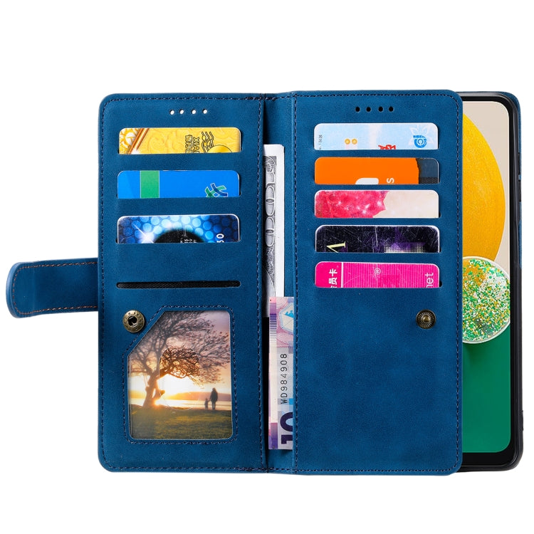 For Samsung Galaxy A36 Nine Card Zipper Bag Leather Phone Case with Lanyard