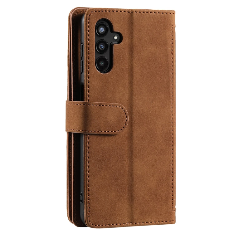 For Samsung Galaxy A36 Nine Card Zipper Bag Leather Phone Case with Lanyard