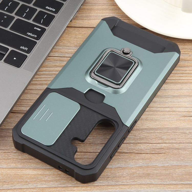 For Samsung Galaxy S24 FE 5G Camera Shield Card Slot PC+TPU Phone Case