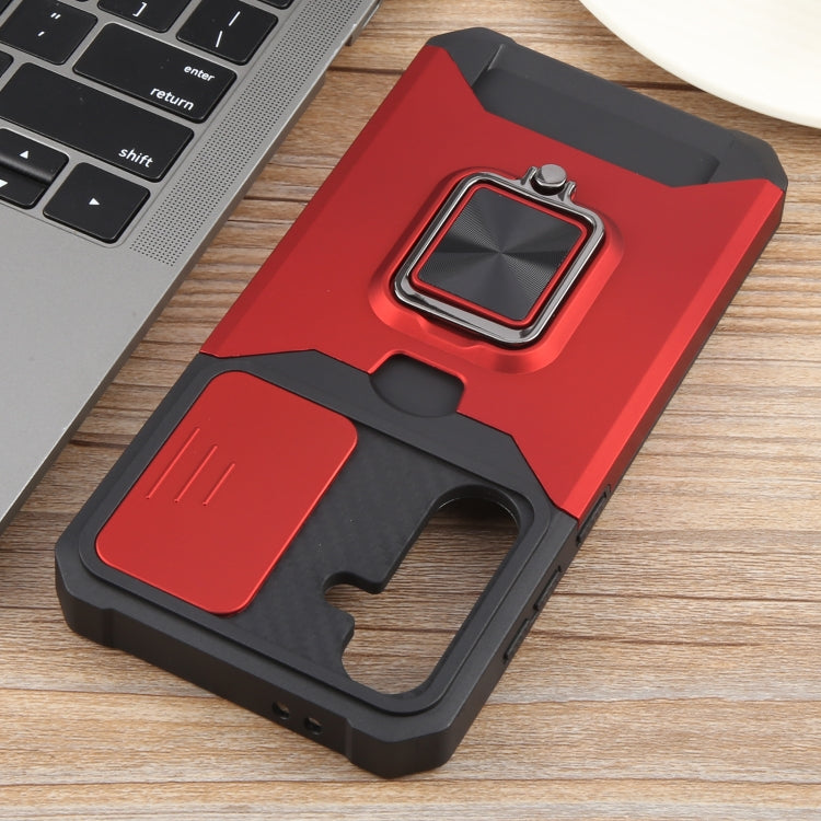 For Samsung Galaxy S24 FE 5G Camera Shield Card Slot PC+TPU Phone Case